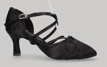 Chaussures de danse latine et de salon à bout fermé en satin noir