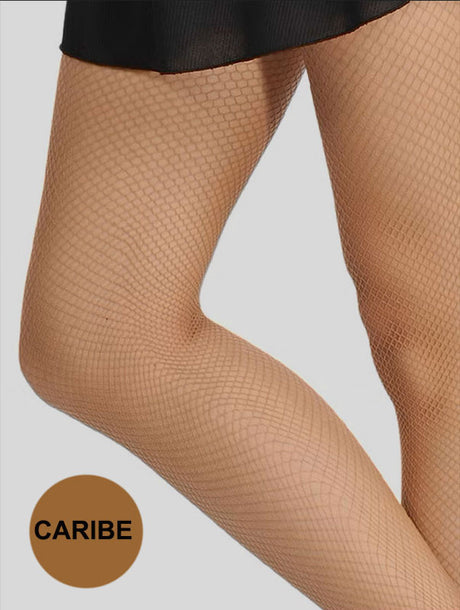 Bas résille élastique basique marron caraïbe