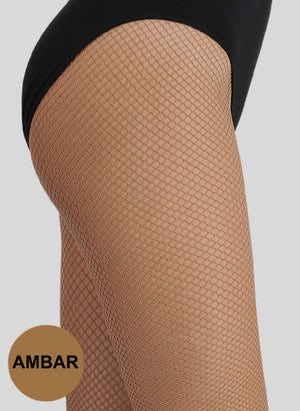 Media de Red con Enganche al Dedo del Pie Color Ámbar