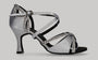 Zapato para baile de salón plata con pedrería de cristal en pala y talón