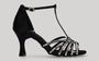 Chaussure de danse de salon noire ornée de strass en cristal