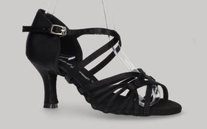 Chaussure de danse de salon en satin noir