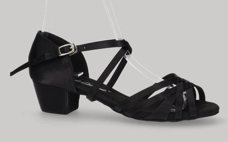 Chaussure de danse de salon en satin noir