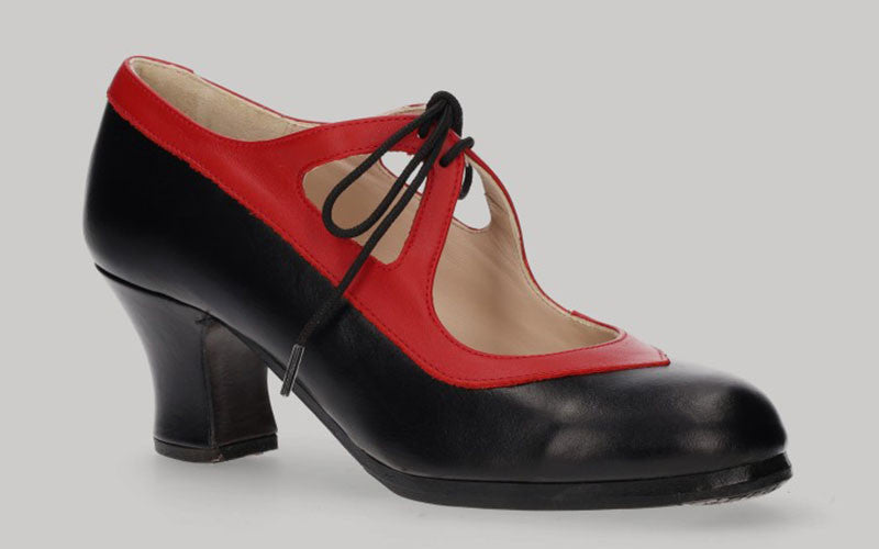 Professional Flamenco Dance Shoe, Black and Red