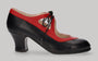 Zapato de baile flamenco profesional combinado negro y rojo