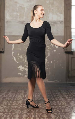 Black Luminis Skirt for Ballroom Dancing
