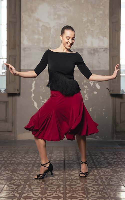 Bolero Skirt for Ballroom Dancing in Various Colors