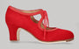 Professional red suede flamenco dance shoe with laces