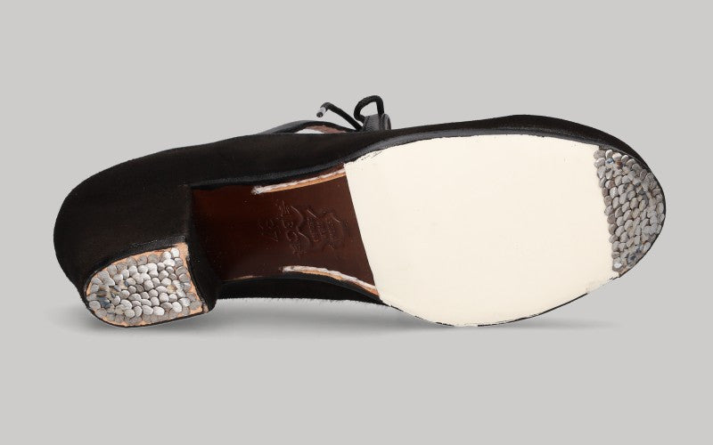 Professional Flamenco Dance Shoe in Black Suede and Leather