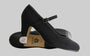 Semi-professional black suede shoe with buckle