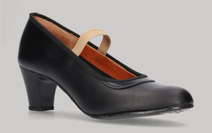 Chaussure semi-professionnelle en cuir noir avec élastique (pour débutants)