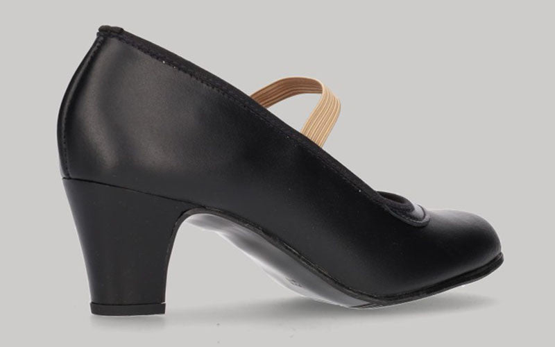 Chaussure semi-professionnelle en cuir noir avec élastique (pour débutants)