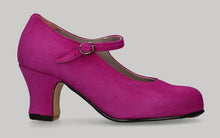 Chaussure de danse flamenco semi-professionnelle en daim fuchsia