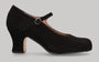 Semi-professional black suede flamenco dance shoe