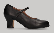 Chaussure de danse flamenco semi-professionnelle en cuir noir