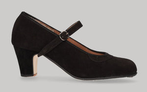 Zapato Semiprofesional Ante Negro Hebilla