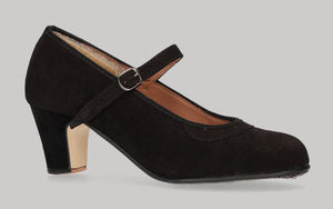 Zapato Semiprofesional Ante Negro Hebilla