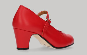 Zapato Semiprofesional Piel Rojo Hebilla