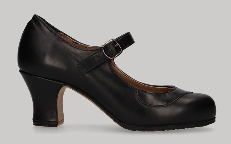 フラメンコシューズ　36 Roberto Garrudo Semi-professional black leather flamenco dance shoe with stitching