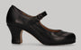 Chaussure de danse flamenco semi-professionnelle, cuir noir, cousue