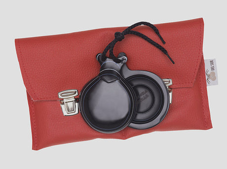 Castañuela capricho negra veteada azul y blanca caja doble