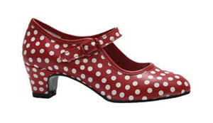Red Flamenco Shoe with White Polka Dots