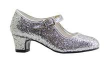 Zapato de Flamenca Glitter Plata