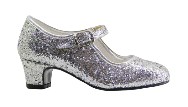 Silver Glitter Flamenco Shoe