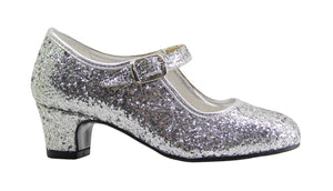 Silver Glitter Flamenco Shoe