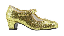 Zapato de Flamenca Glitter Oro